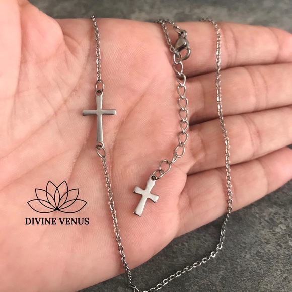 Sideways Cross Necklace - Picture 8 of 8